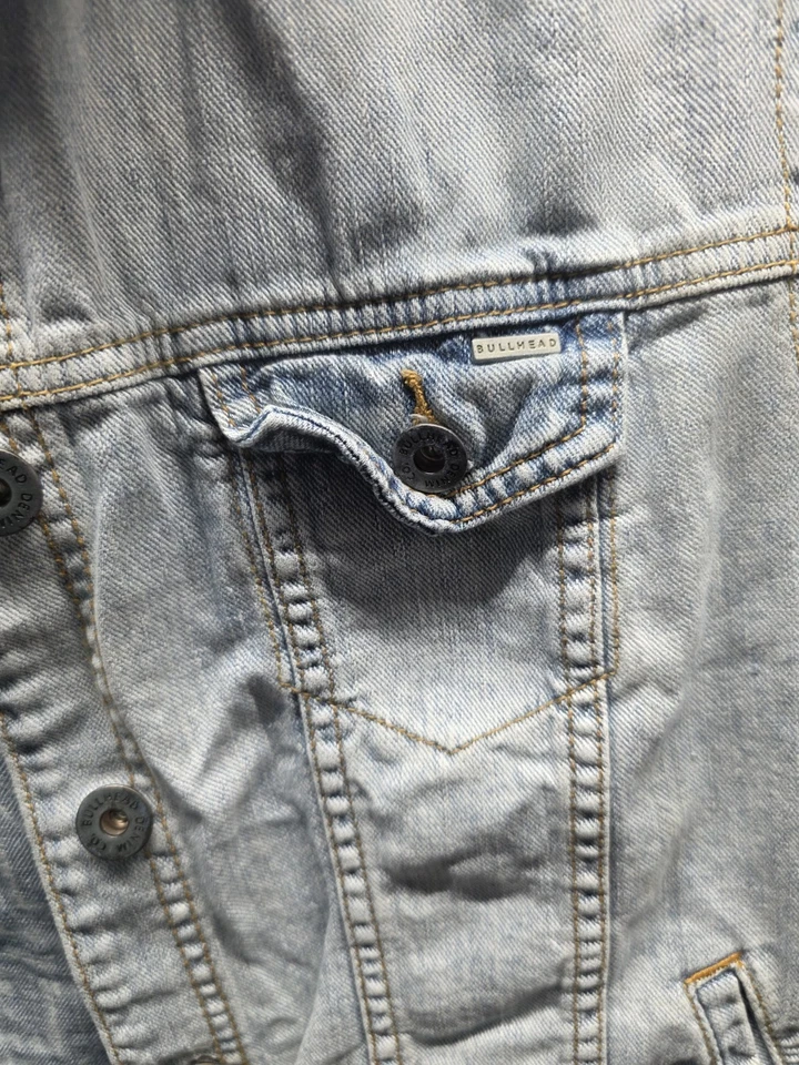 Bullhead джинсовой ткани регулярный крой срез джинсовой куртки/жилет женщин Sz большой см. фотографии - Изображение 4 из 4