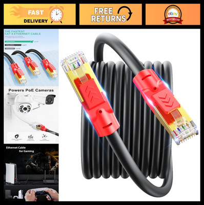 High-Speed Cat8 Ethernet Cable 150ft - 40Gbps 2000MHz Shielded LAN for Gaming, P