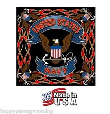 US NAVY NAVAL Bandana HEAD WRAP HANKY BANDANNA SCARVE SCARF *USA MADE