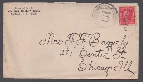 **US 20th Century Cover, SC# 319, Jacksonville & Port Tampa RPO Cancel, 1907