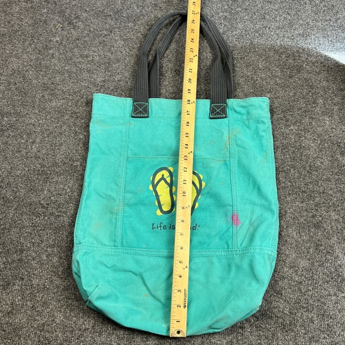 Life Is Good Beach Shoulder Bag Flip Flops Tote Inner Outer Pockets Packable - Picture 6 of 11