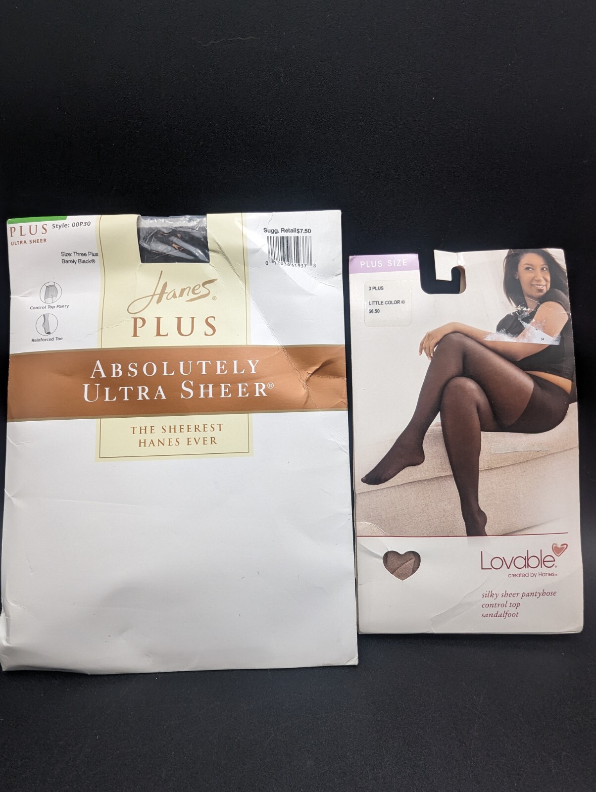 2 Pair Vintage 3 Plus Hanes Pantyhose NIP, Black, Little Color READ for Detail eBay