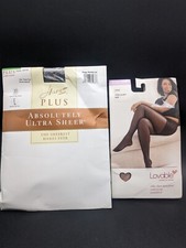 2 Pair Vintage 3 Plus Hanes Pantyhose NIP, Black, Little Color - READ for Detail
