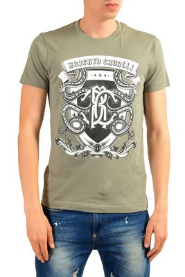Roberto Cavalli Men's Gray Graphic Print T-Shirt Sz S M L XL