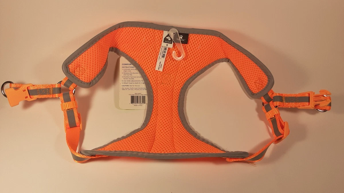 New Top Paw Dog Comfort Harness Reflective Orange HIGH VISIBILITY Small