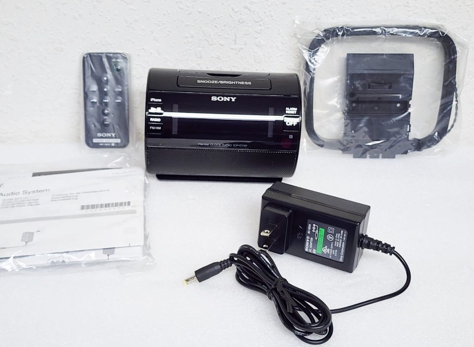 Sony ICFC11IP iPod/iPhone Lightning Dock Speaker AM/FM Alarm Clock eBay