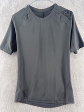 Adidas Shirt Mens Medium Alphaskin Gray Fitted Stretch Climacool Gym Training