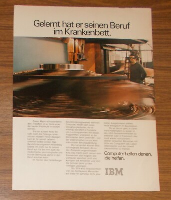Seltene Werbung IBM -  Computer helfen denen, die helfen #2 1970