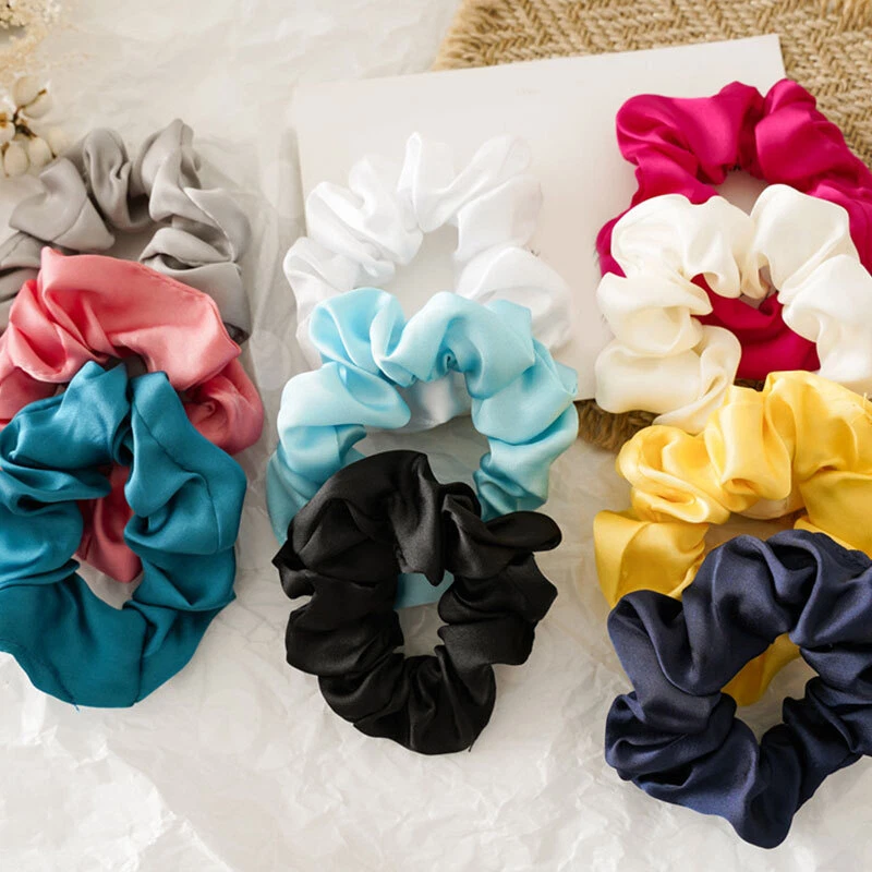 Women Satin Silk Hair Tie Elastic Scrunchie Ponytail Holder Hair Head Rope þ - Image 3 of 4