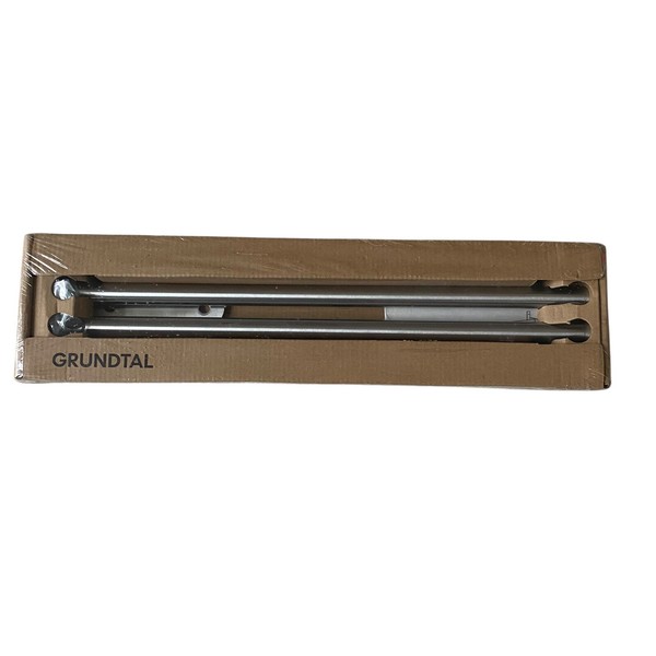 IKEA Grundtal 2 Bares Montaje en Pared Toallero de Mano Descatalogado Inoxidable 15 3/4 Nuevo