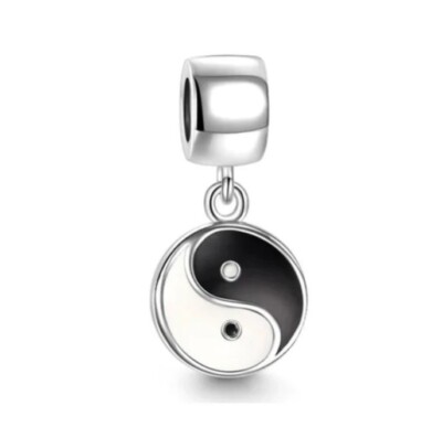 Ying Yang Charm Anhänger in 925 Sterling Silber 