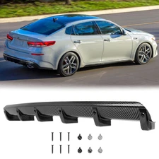 Rear Bumper Diffuser Lip Splitter Spoiler Shark Fins Carbon Fiber For Kia Optima