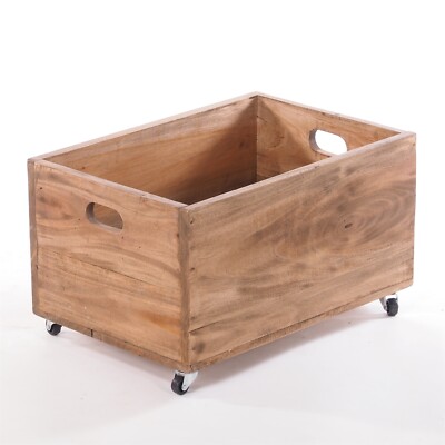 AUFBEWAHRUNGSBOX MIT ROLLEN | 26x45x30cm (HxBxT), Holzbox