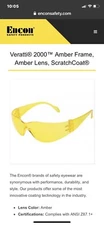 Encon 05778334 Safety Glasses Veratti 2000 Scratch Coat-NEW