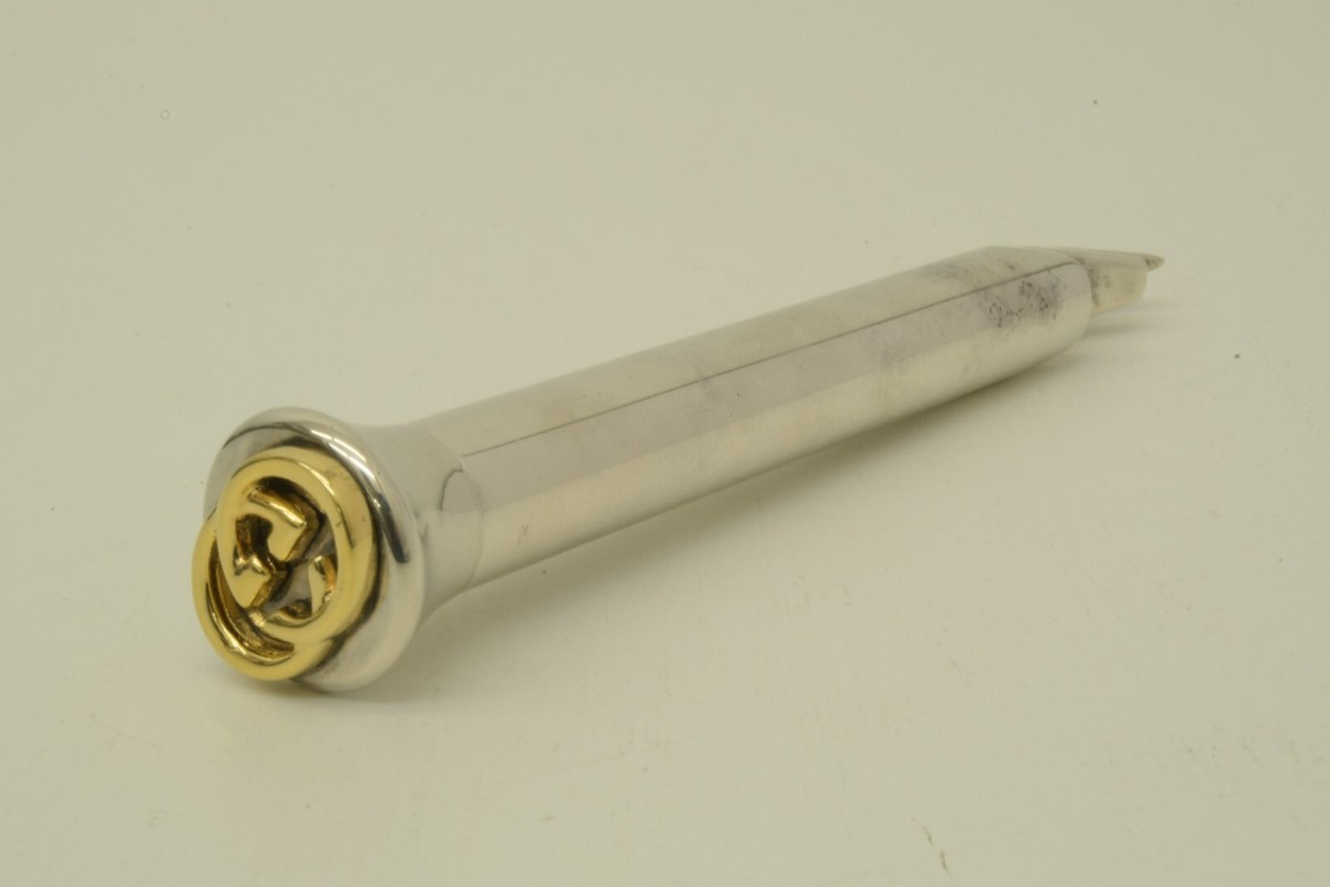 グッチボトルオープナー Authentic Gucci Bottle Opener Silver Plated Gold GG Home Kitchen