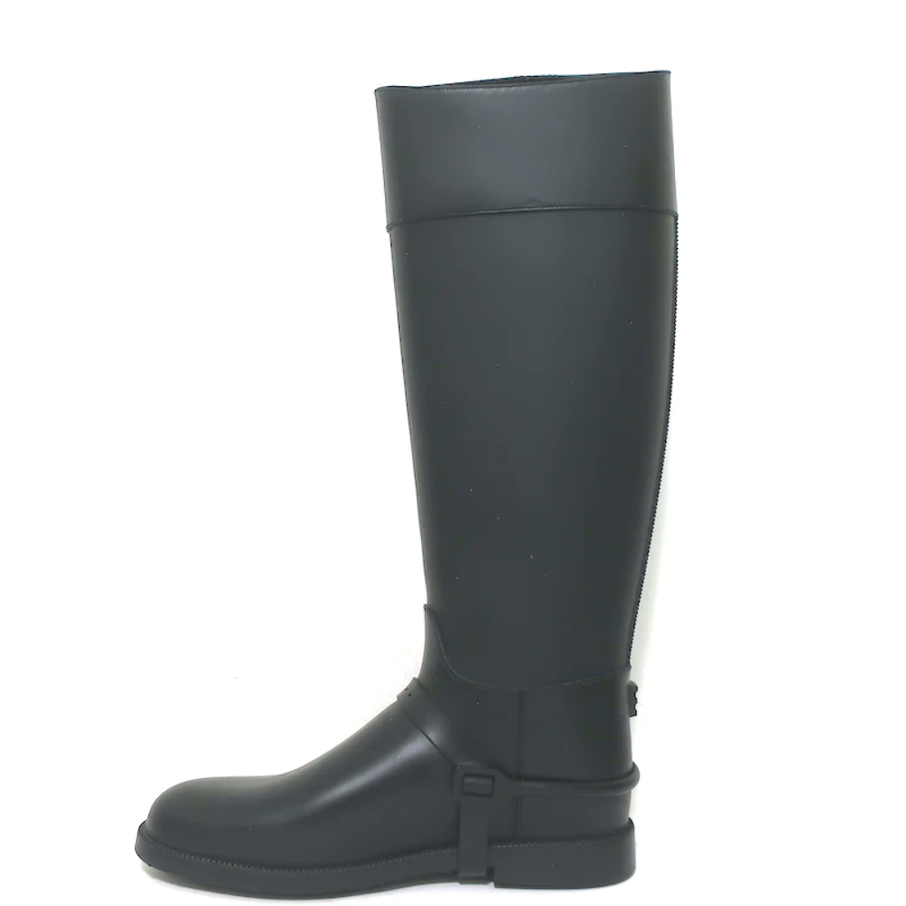 Givenchy Rubber Riding Boots Black Size 38 Knee High Rain Boots | eBay