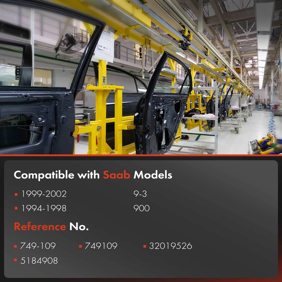 Rear Passenger Side Window Regulator for Saab 9-3 1999-2002 900 1994-1998 Power - Image 2 of 4