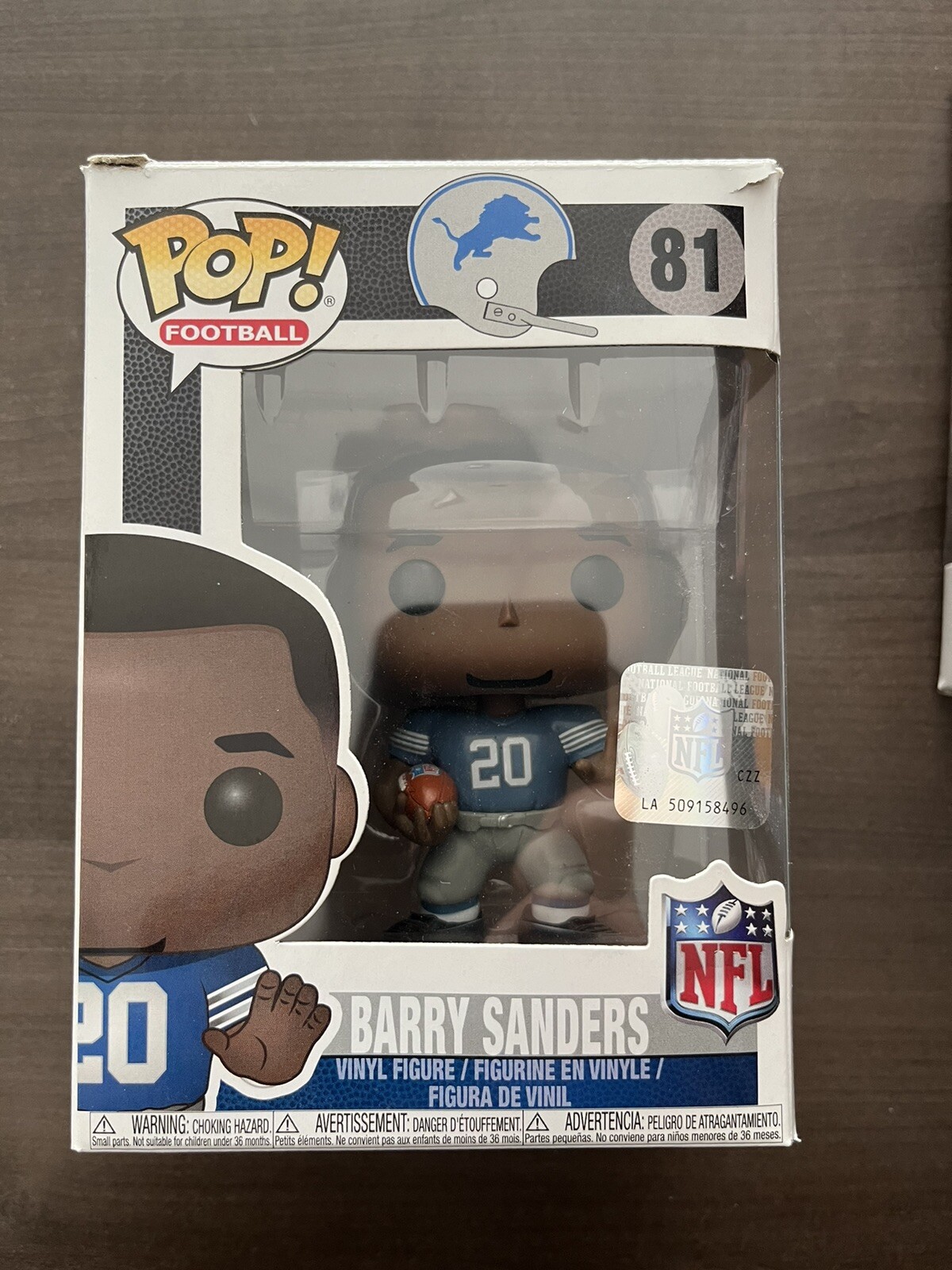 Funko Pop! Vinyl Figure #81 Nfl Barry Sanders Detroit Lions