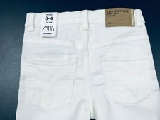 ZARA GIRLS GARMENT DYE MIX COTTON WHITE SKINNY DENIM SIZE: 3/4 YEARS NWT 