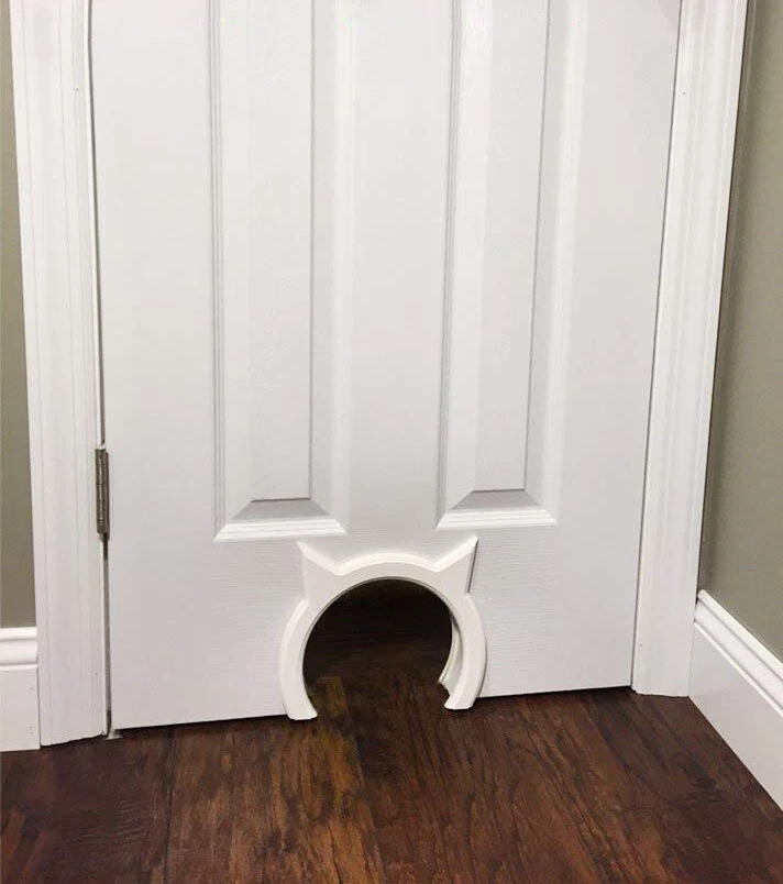 Pet Cat Door 2 Way Interior Kitty Door Hidden Litter Box Small Medium Large Cats - Image 3 of 4