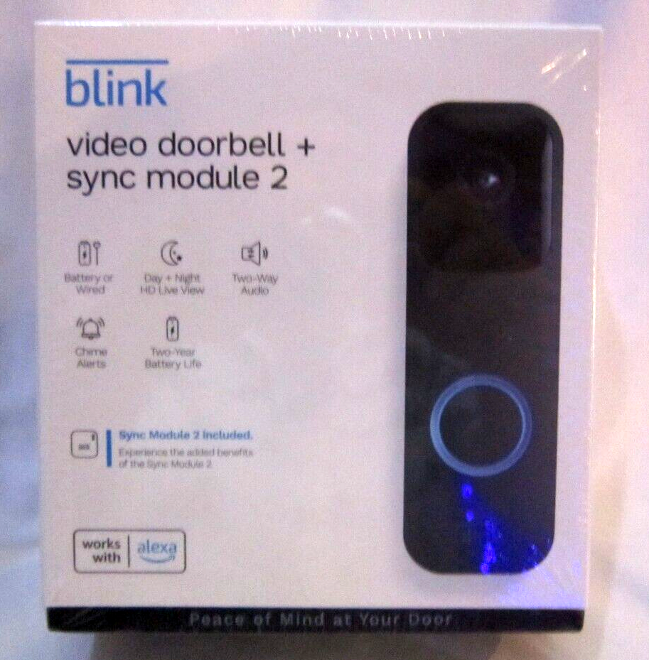 Blink Video Doorbell+Sync Module 2 | Two-year battery life, Two-way audio-New!-image