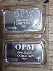 Lot Of (2) 1 Oz Silver bars OPM .999 fine silver sealed Bars With 🍄 Privy