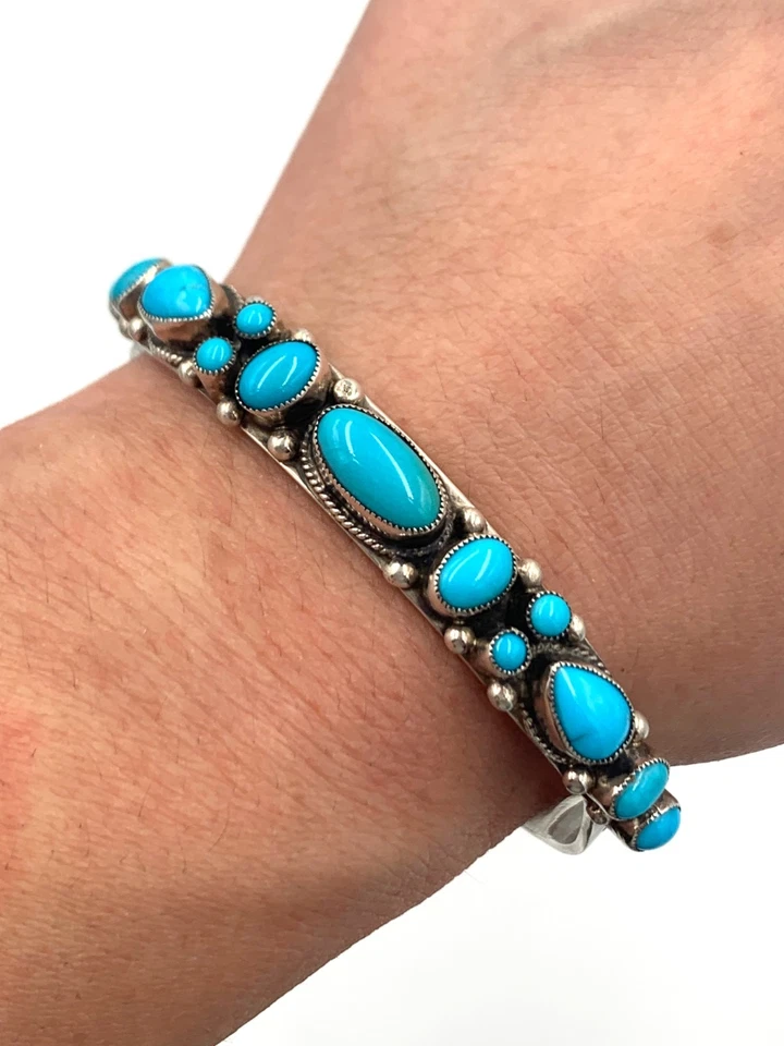 Sleeping Beauty Turquoise Silver Cuff by Leo Feeney - Image 2 of 4