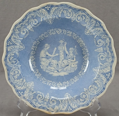 Elkin Knight & Bridgwood Etruscan #5 Blue Transferware Deep Plate C. 1822-1846 B