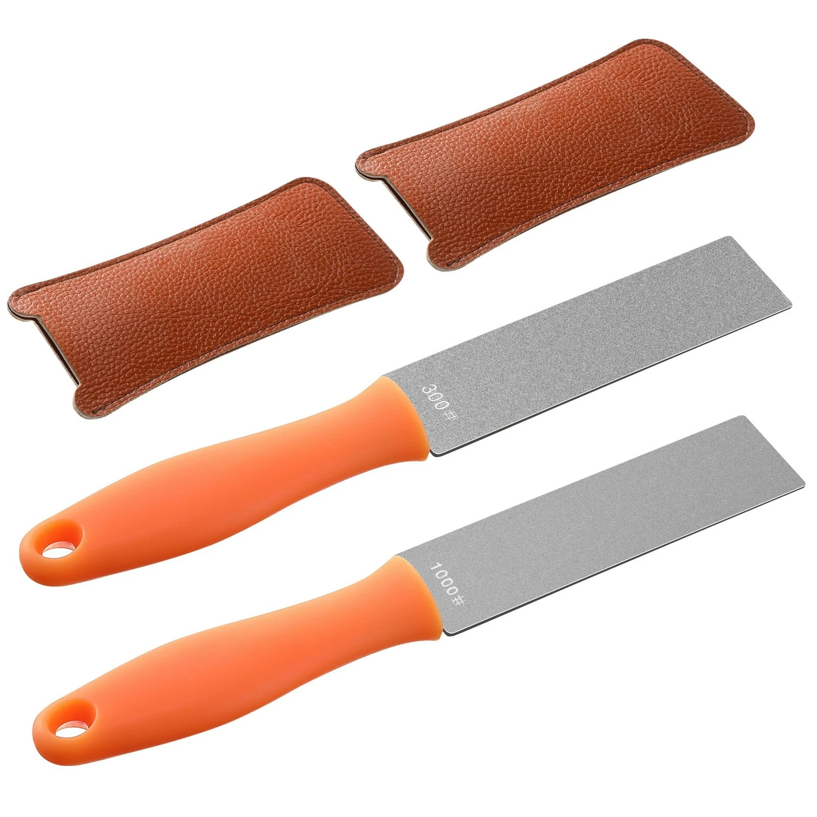 Feekoon 2 Pcs Dual Grit Diamond Sharpening Stone as the picture show, Orange