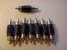 10 Pack RCA Coupler RCA Male to Male Adapter RCA Plug free shipping