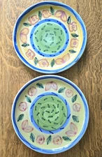 2 Caleca Sorrento 11" Dinner Plates Hand Painted Italy
