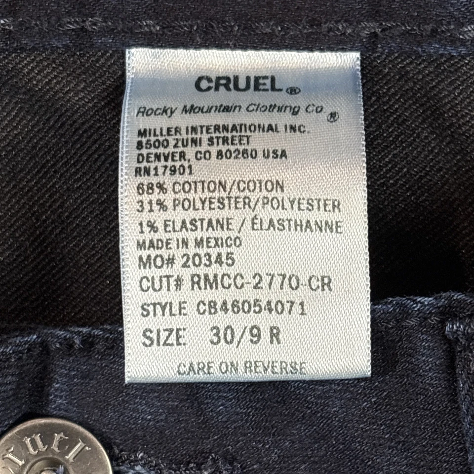 Jeans Cruel Girl 30/9R (32x33) Azul Bootcut Calce Relajado Western Rodeo Denim Usados en Excelente Condición Foto 4 de 4