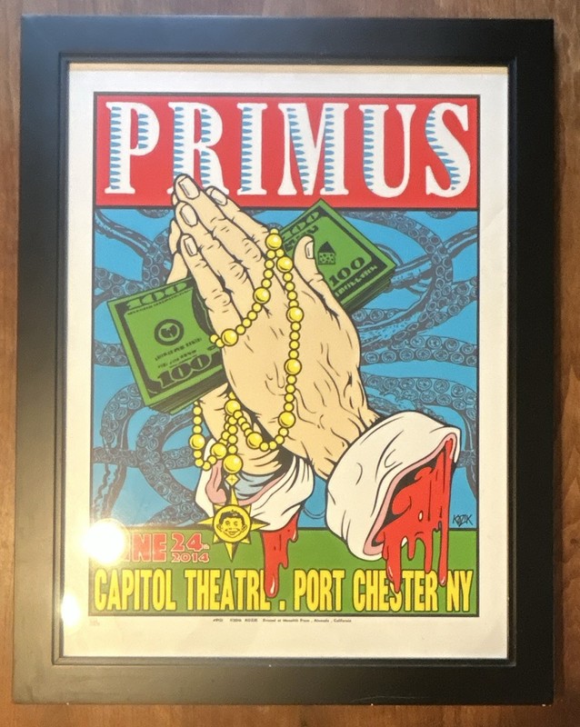 Primus Concert Poster 6/24/2014 Capitol Theatre Port Chester NY framed. 