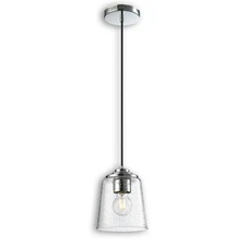 Modern Bubble Glass Pendant Light, 6"x6"x7.5" Rain-Drop Glass Hanging Fixture...