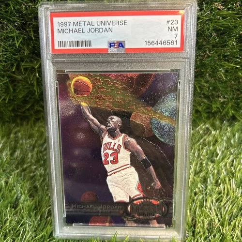 1997-98 Metal Universe #23 Michael Jordan PSA 7 NM Bulls HOF