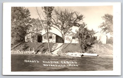 Brady's Hillside Cabins Waterville Minnesota MN c1940 Real Photo RPPC