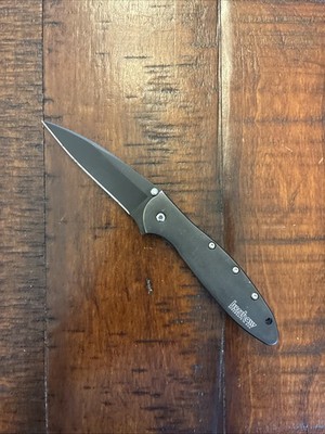 1660CKT Kershaw Leek Linerlock Black Plain Blade Folding Pocket Knife Ken Onion