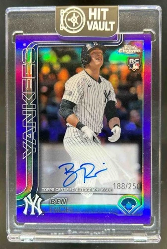 2025 Topps Chrome Ben Rice Auto RC Purple Refractor #/250 Yankees Rookie