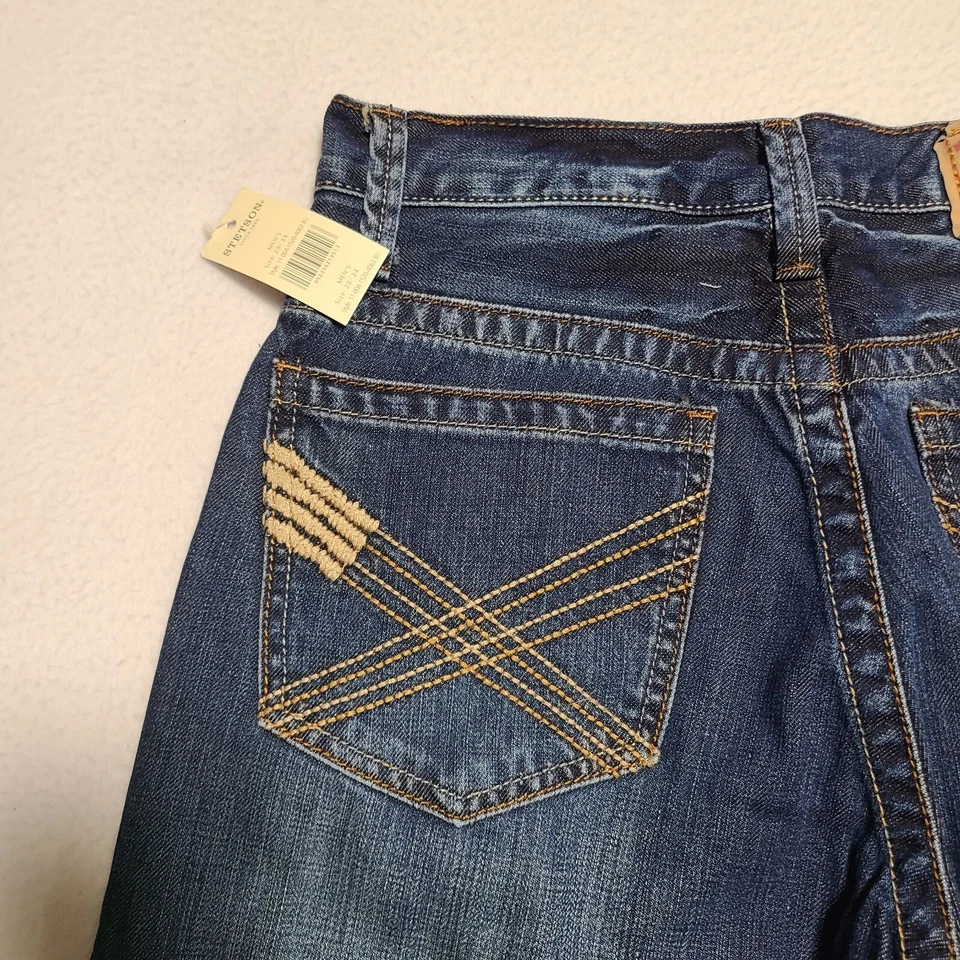 Stetson Men's Sz 28x34 1520 Standard Fit Jeans Straight Leg Two Tone Jeans. - Image 2 of 4
