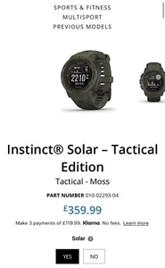 Garmin Instinct montre intelligente solaire