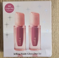 LAKA Jelling Nude Gloss 302 Grape Ring (Natural Mauve) Duo Set 4.5g X 2