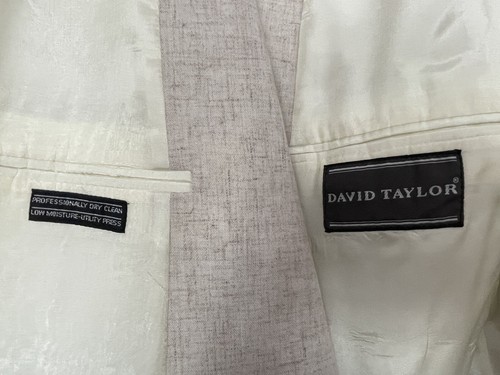 David Taylor Blazer Rayon Polyester Leinenmischung Creme Gr. 40R - Bild 7 von 8