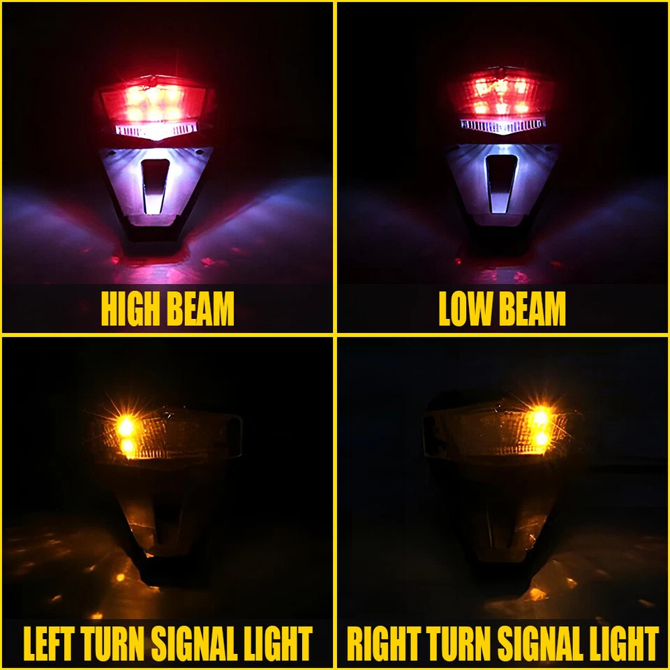 Luz Trasera LED Freno Señal Giratoria Lámpara Integrada Dirt Bike Moto Universal Foto 3 de 4