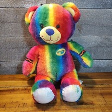 BUILD A BEAR WORKSHOP PLUSH CRAYOLA RAINBOW BEAR W/ Funny Working Voice Button
