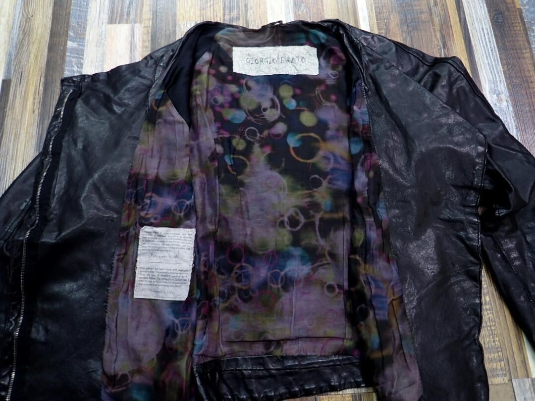 GIORGIO BRATO Riders jacket lamb leather black 42 Used From Japan