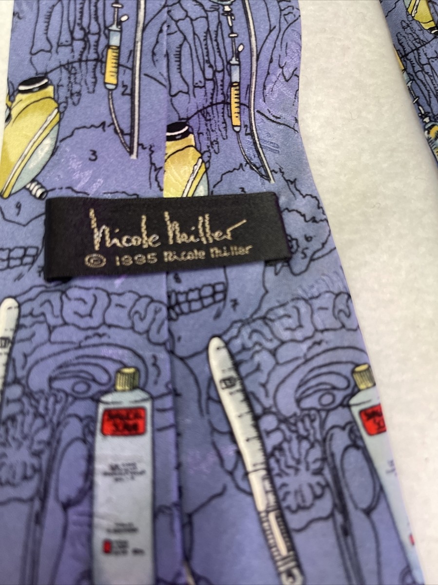 VTG 1995 Nicole Miller Doctor Surgeon Medical Arts Neck Tie VTG 1995 Nicole Miller Doctor Surgeon Medical Arts Neck Tie