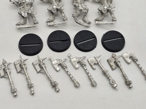 LOT OF 4 BLOODLETTER OF KHORNE CHAOS CITADEL WARHAMMER FANTASY METAL UNASSEMBLED - Picture 3 of 6