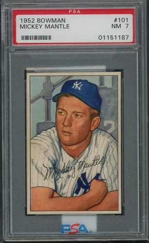 1952 Bowman Mickey Mantle NY Yankees Baseball Card #101 NM PSA 7 50/50 Centered
