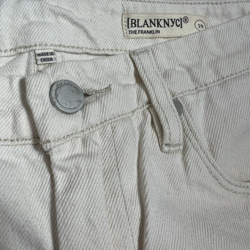 Blank NYC The Franklin High Key Pants Rib cage Wide Leg Cream Color Size 29 - Picture 11 of 14