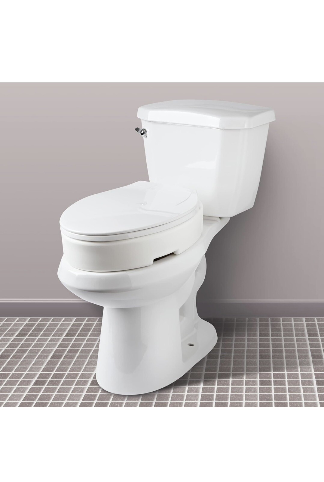 Carex round Hinged Raised Toilet Seat, Adds 3.5 Inches of Height to